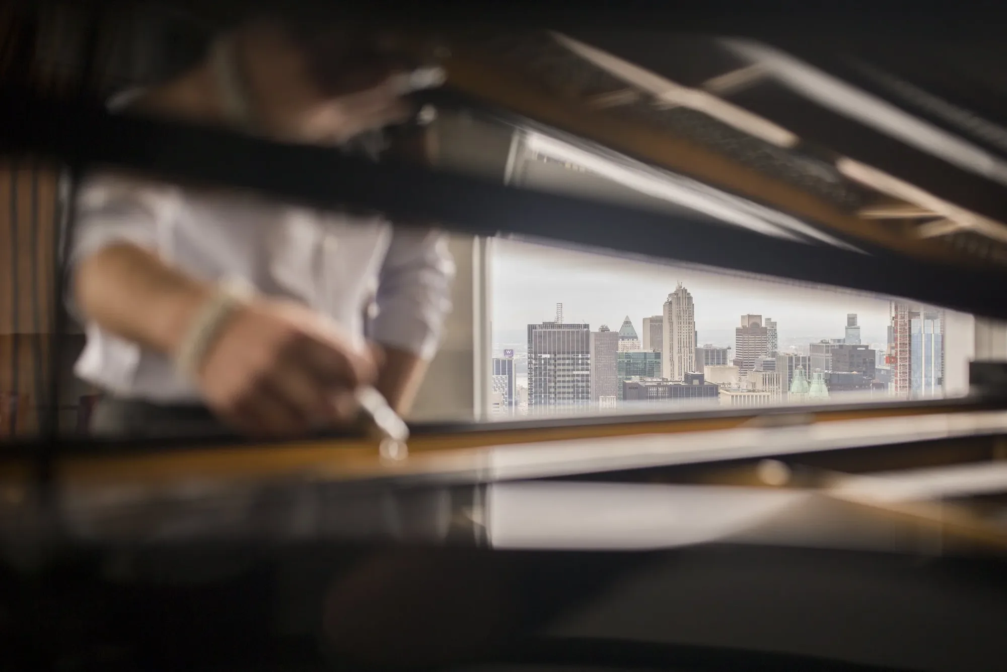 A tuning lever at work inside a grand piano